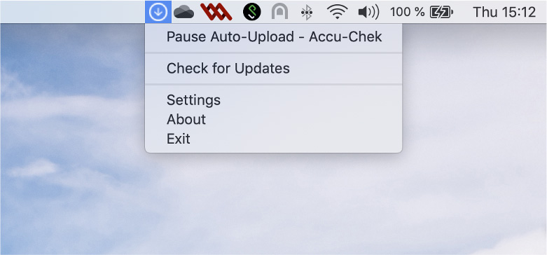 Icône Device Link dans la barre d’application supérieure